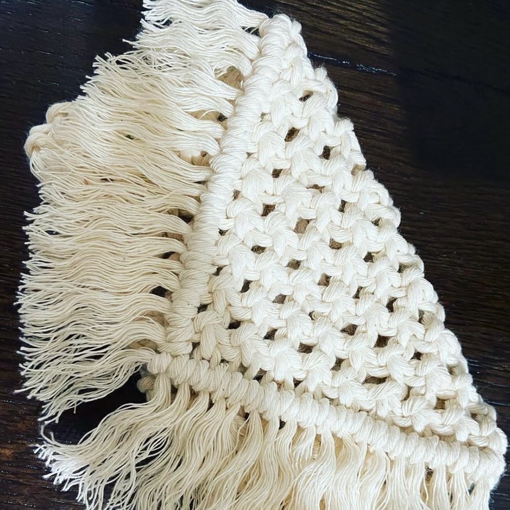 Cream Macramé Pouch